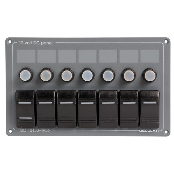 Tableau électrique horizontal avec 7 interrupteurs Tableau électrique horizontal avec 7 interrupteurs