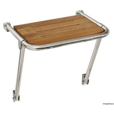 Plateforme Inox et planche Iroko 39x45 cm