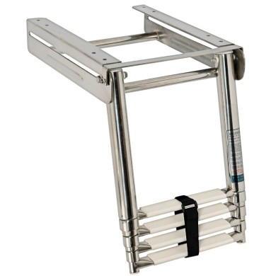 Echelle télescopique escamotable Inox 4 marches