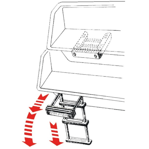 Echelle télescopique escamotable Inox 4 marches