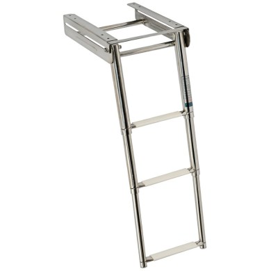 Echelle télescopique escamotable Inox 3 marches