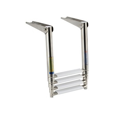 Echelle télescopique de plateforme Inox 4 marches - Large