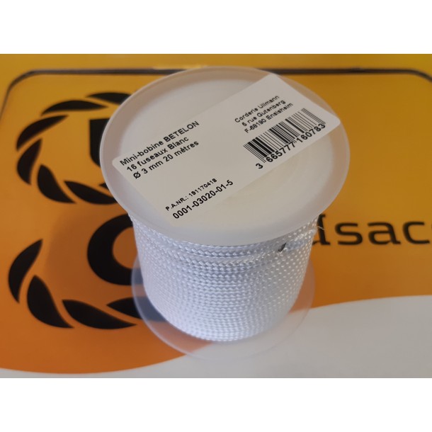 Bobine de Garcette  3 mm  blanc